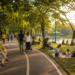 Weekend park scene