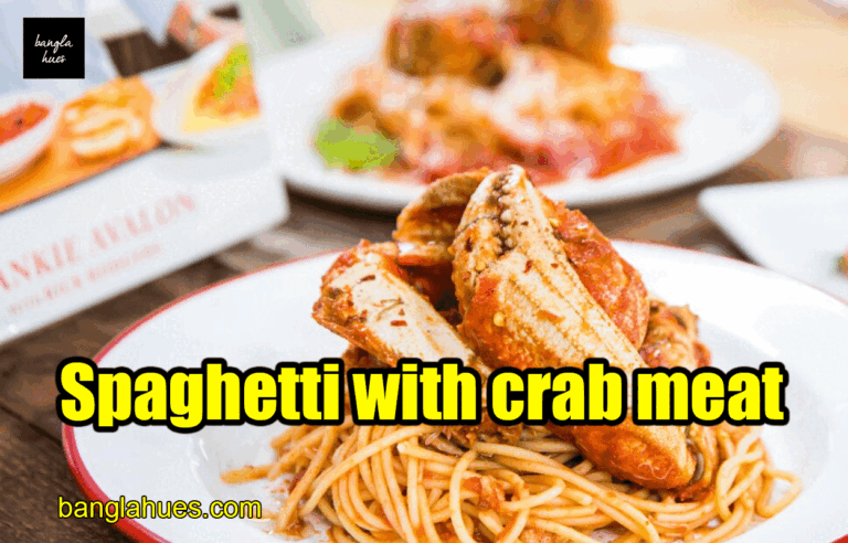 Spaghetti with crab meat