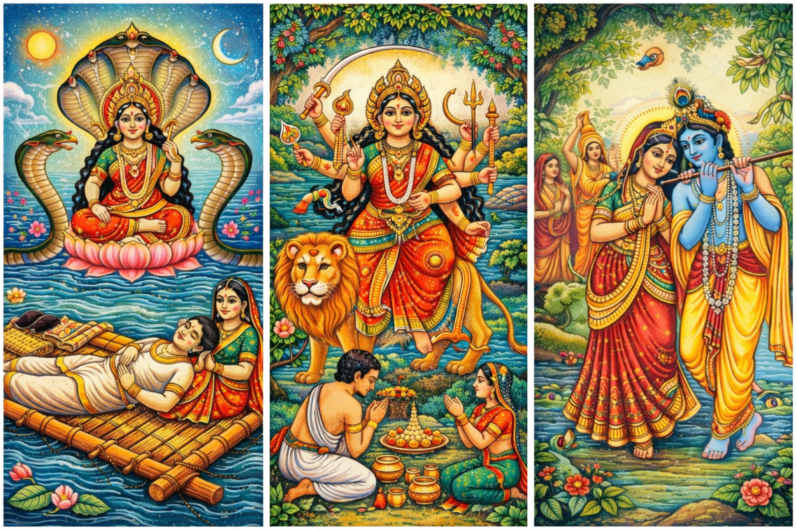 Behula Lakkhindar, Annada Mongol and Radha Krishna