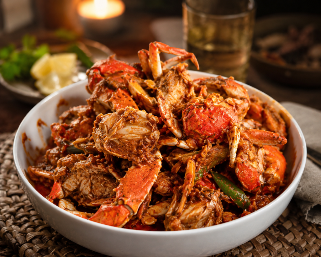A bowl of crab