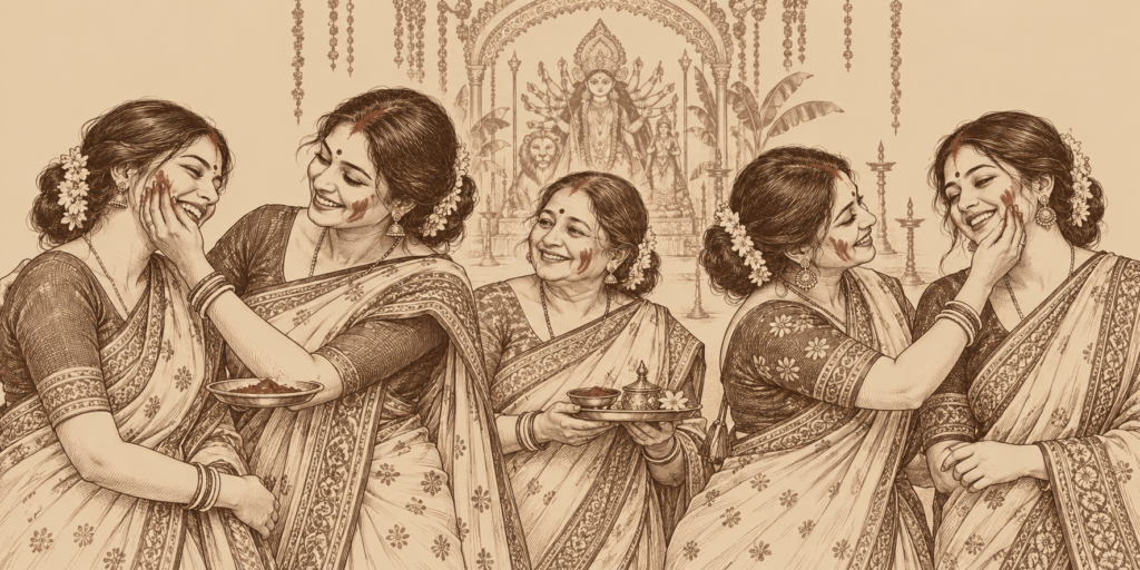 Durga Puja and the Joy of Belonging in Bangladesh 4 Durga Puja Sindur khela, filled with warmth and laughter